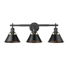 Golden 3306-BA3 BLK-BLK - Yep by Golden Lighting Orwell 3-light Vanity in Matte Black